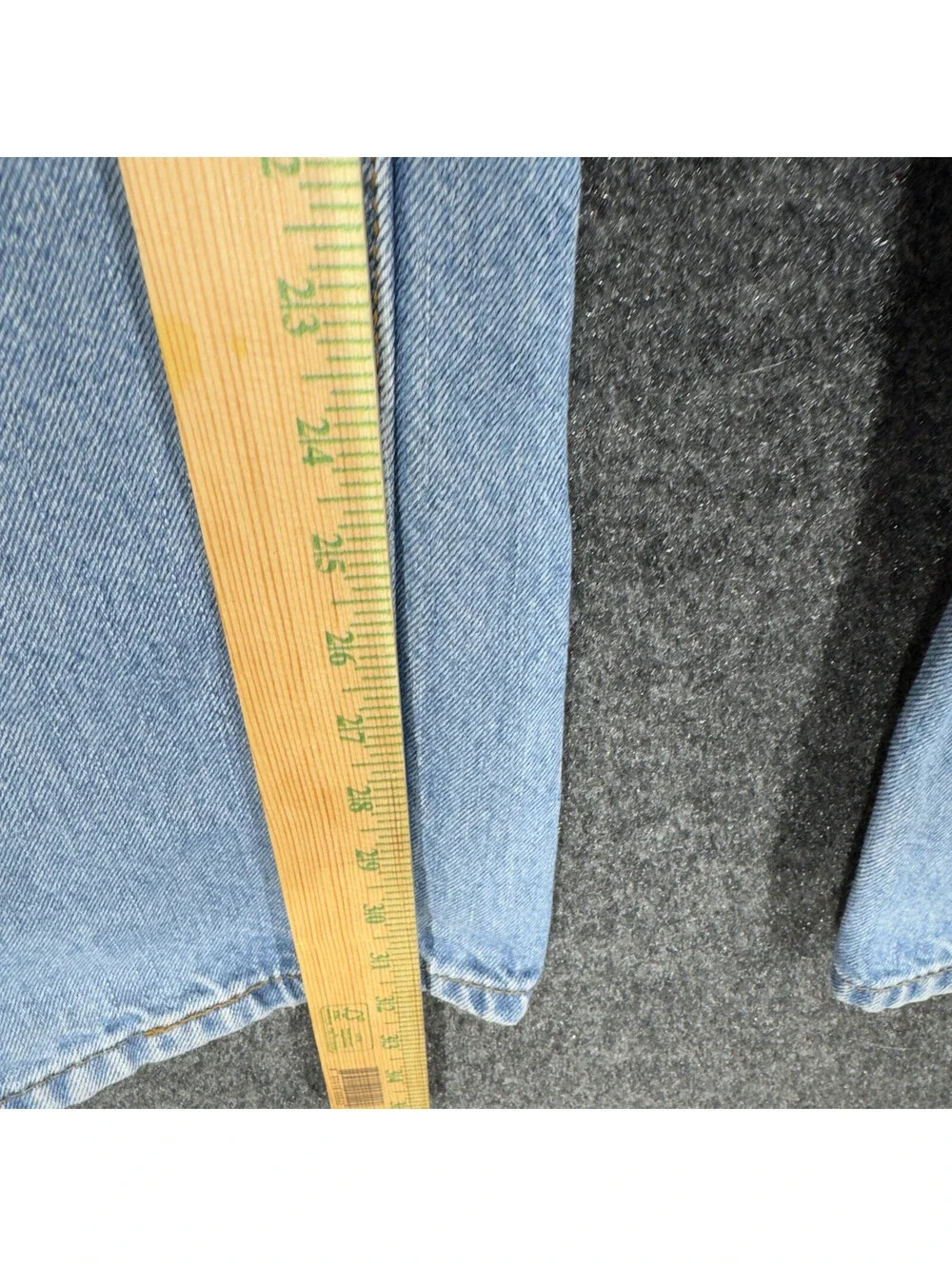 Levi's Jeans Men 34*36 Blue Denim Light Wash Mid Rise 505 Regular Straight